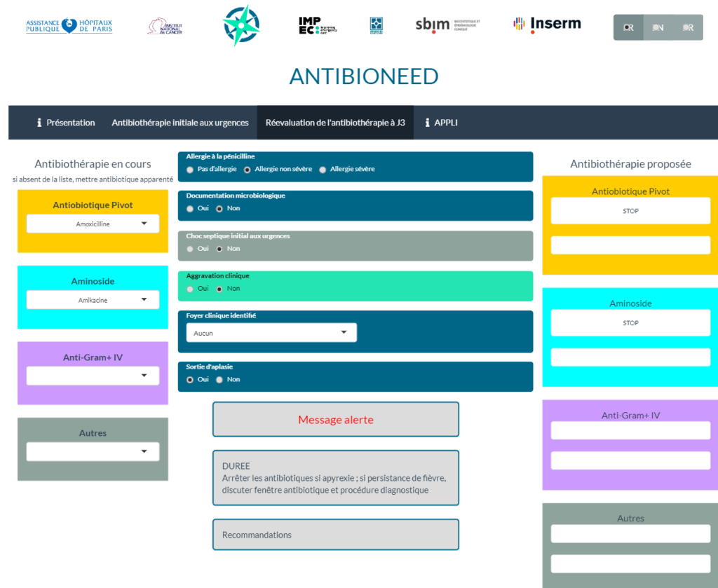 Capture écran de l'application Antibionned